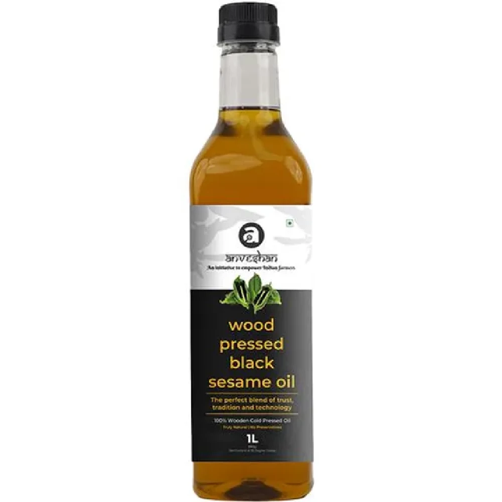 Anveshan Wood Cold Pressed Black Sesame/Gingelly Cooking Oil