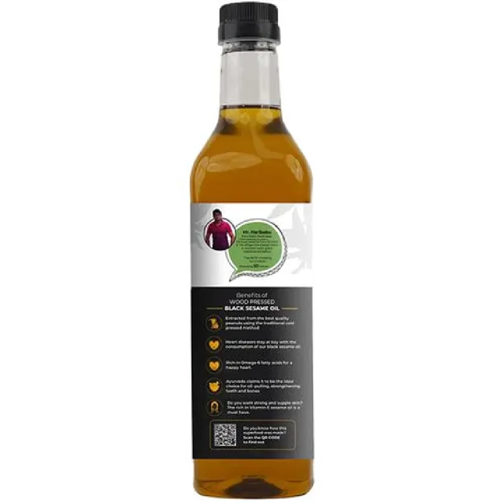 Anveshan Wood Cold Pressed Black Sesame/Gingelly Cooking Oil - Image 2