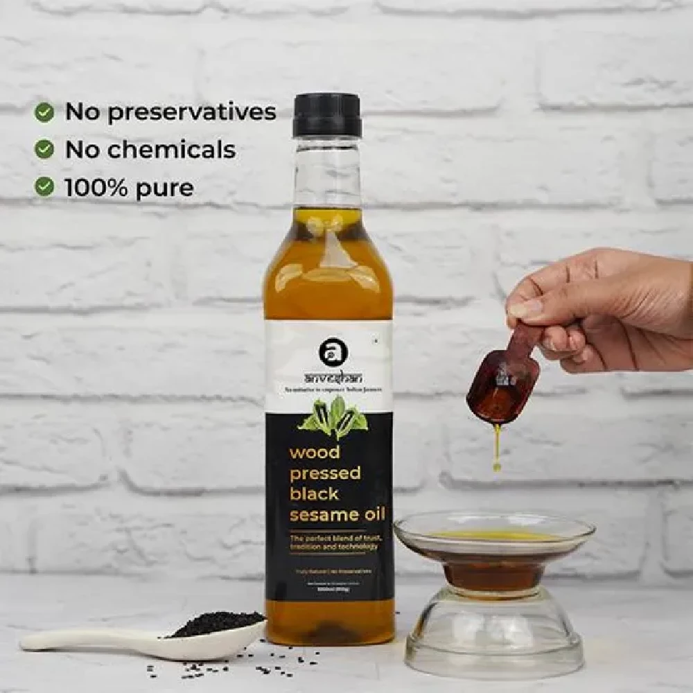 Anveshan Wood Cold Pressed Black Sesame/Gingelly Cooking Oil - Image 7