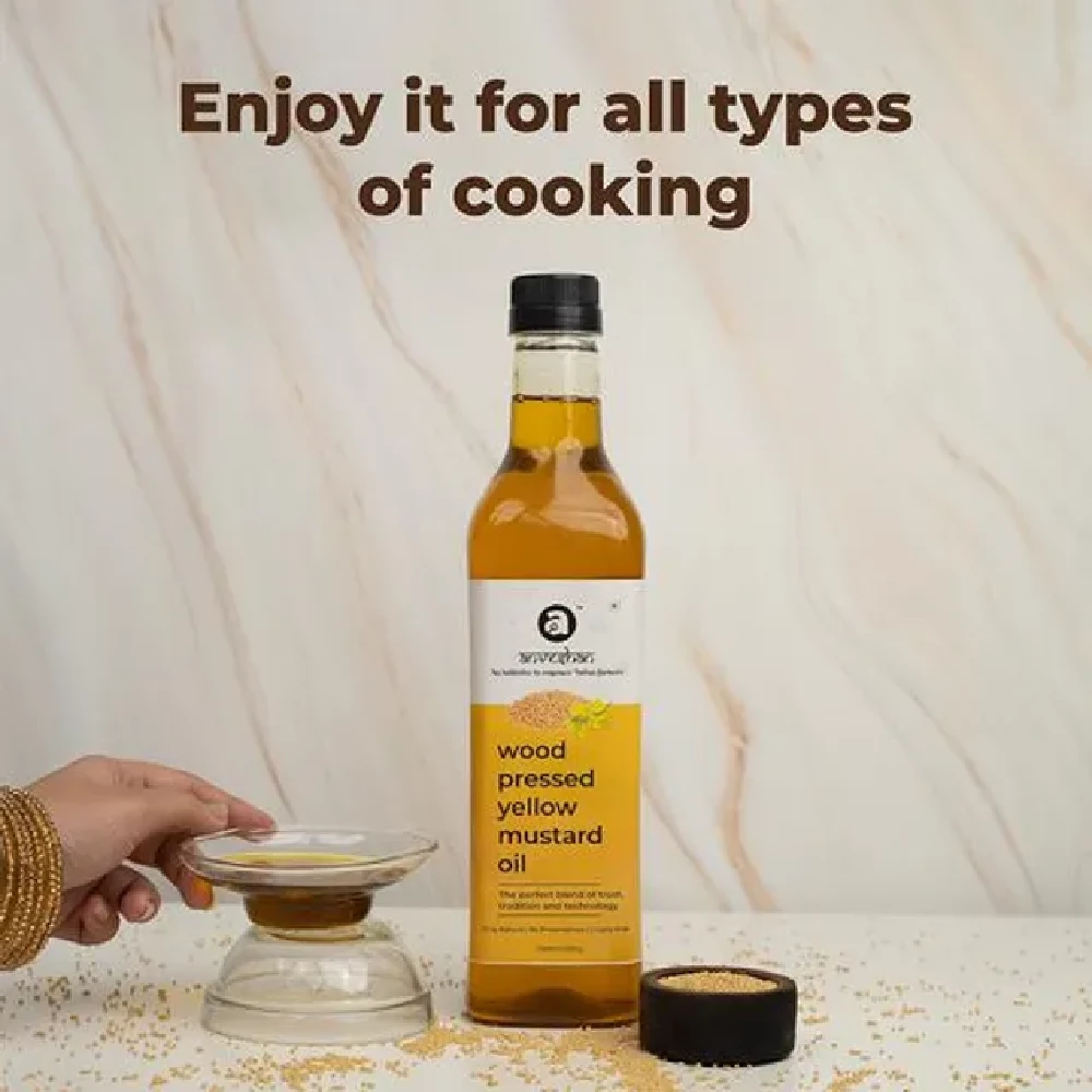Anveshan Wood Cold Pressed Kachi Ghani Yellow Mustard Cooking Oil - Image 14