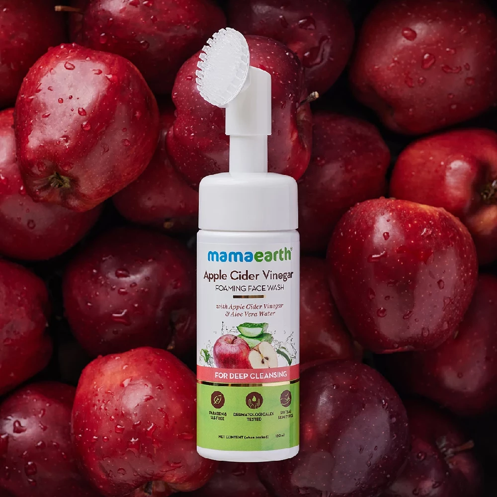 Apple Cider Vinegar Foaming Face Wash with Apple Cider Vinegar and Aloe Vera Water for Deep Cleansing - Image 2