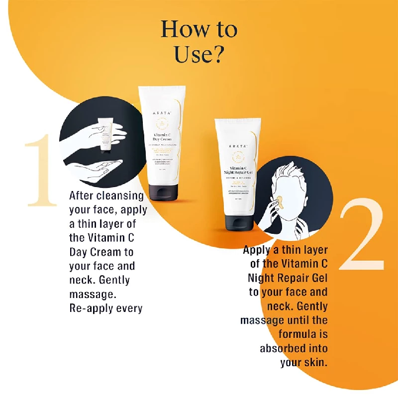Arata 24x7 Vitamin C Protection With Vitamin C Day Cream & Vitamin C Night Repair Gel - Image 5