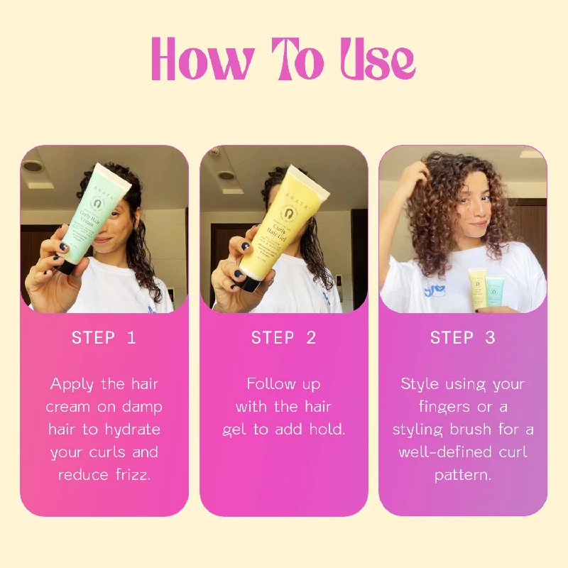 Arata Advanced Curl Care Curly Hair Cream & Advanced Curl Care Curly Hair Gel - Image 5