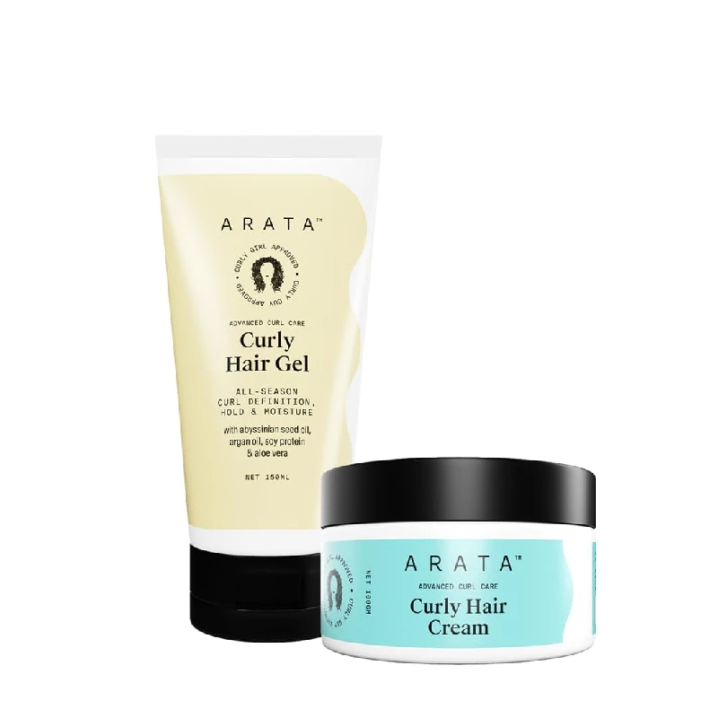 Arata Advanced Curl Care Curly Hair Cream and Advanced Curl Care Curly Hair Gel Arata Advanced Curl Care Curly Hair Cream and Advanced Curl Care Curly Hair Gel-Pack Size-Combo of 2