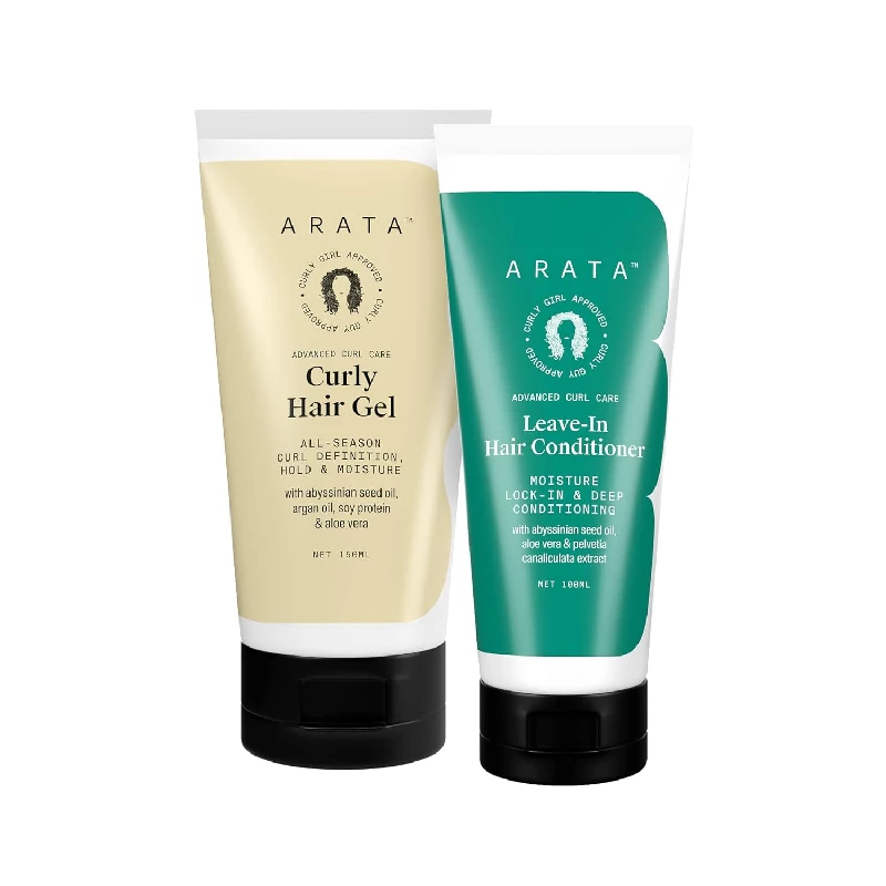Arata Advanced Curl Care Duo With Leave-In Conditioner & Advanced Curl Care Hair Gel Arata Advanced Curl Care Duo With Leave-In Conditioner & Advanced Curl Care Hair Gel-Pack Size-Combo of 2