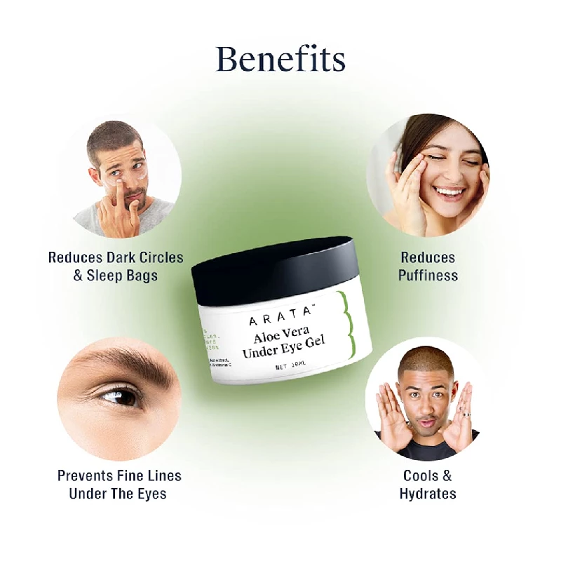 Arata Aloe Vera Under Eye Gel For Dark Circles, Fine Lines & Puffiness - Image 4