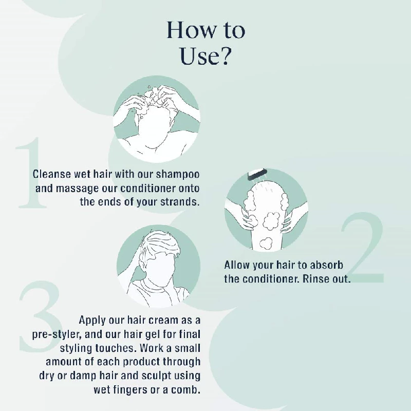 Arata Natural Hair Care Essentials For Women & Men With Cleansing Shampoo, Conditioner, Hair Gel & Hair Cream - Image 5