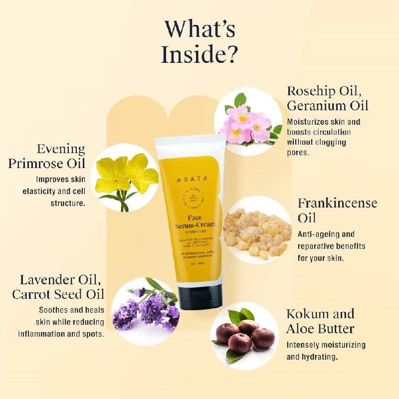 Arata Natural Hydrating Anti-Ageing Face Serum-Cream - Image 3
