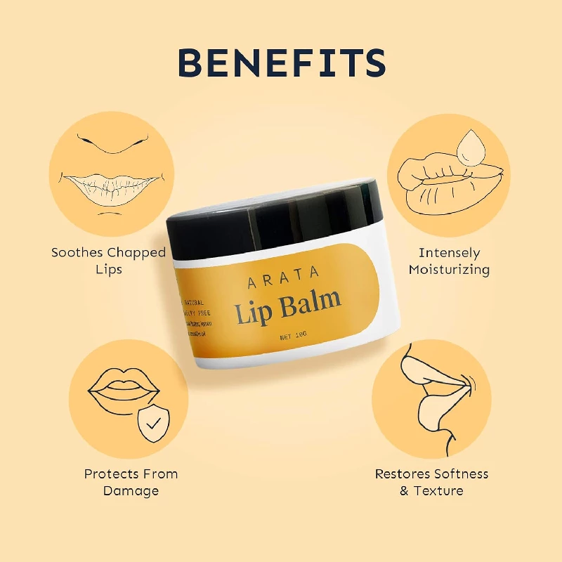Arata Natural Lip balm for dry, chapped lips with Intense Moisturizing - Image 2