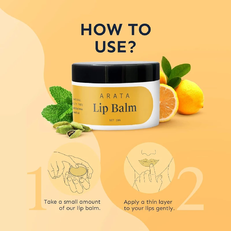 Arata Natural Lip balm for dry, chapped lips with Intense Moisturizing - Image 4