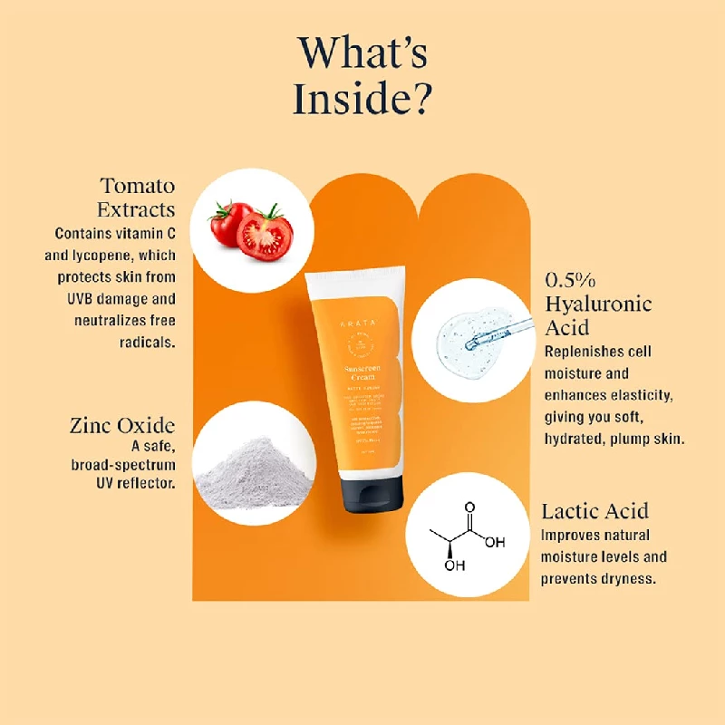 Arata Sunscreen Cream SPF 50+ & PA+++ Matte Finish - Image 3