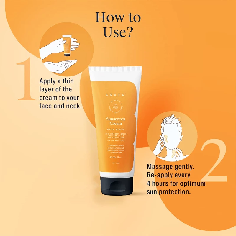 Arata Sunscreen Cream SPF 50+ & PA+++ Matte Finish - Image 5