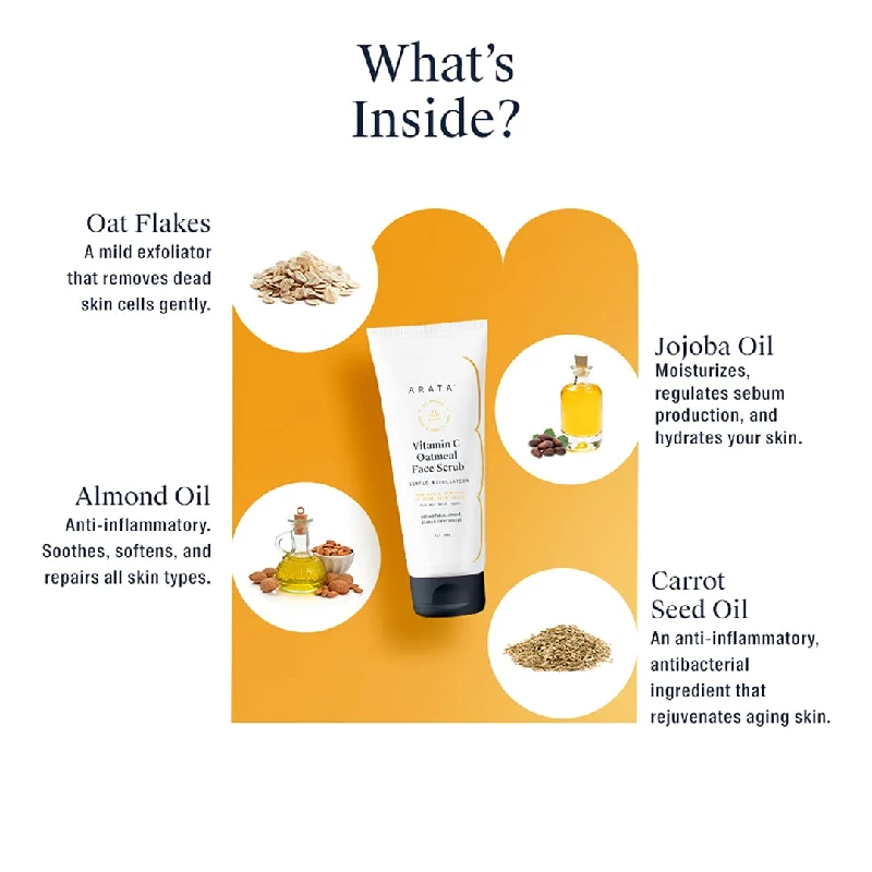Arata Vitamin C Oatmeal Face Scrub - Image 3