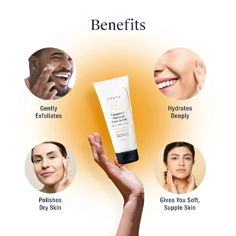 Arata Vitamin C Oatmeal Face Scrub - Image 4