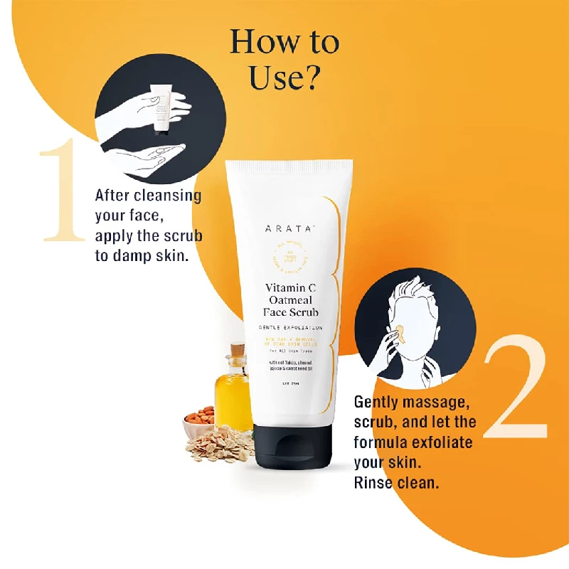 Arata Vitamin C Oatmeal Face Scrub - Image 5