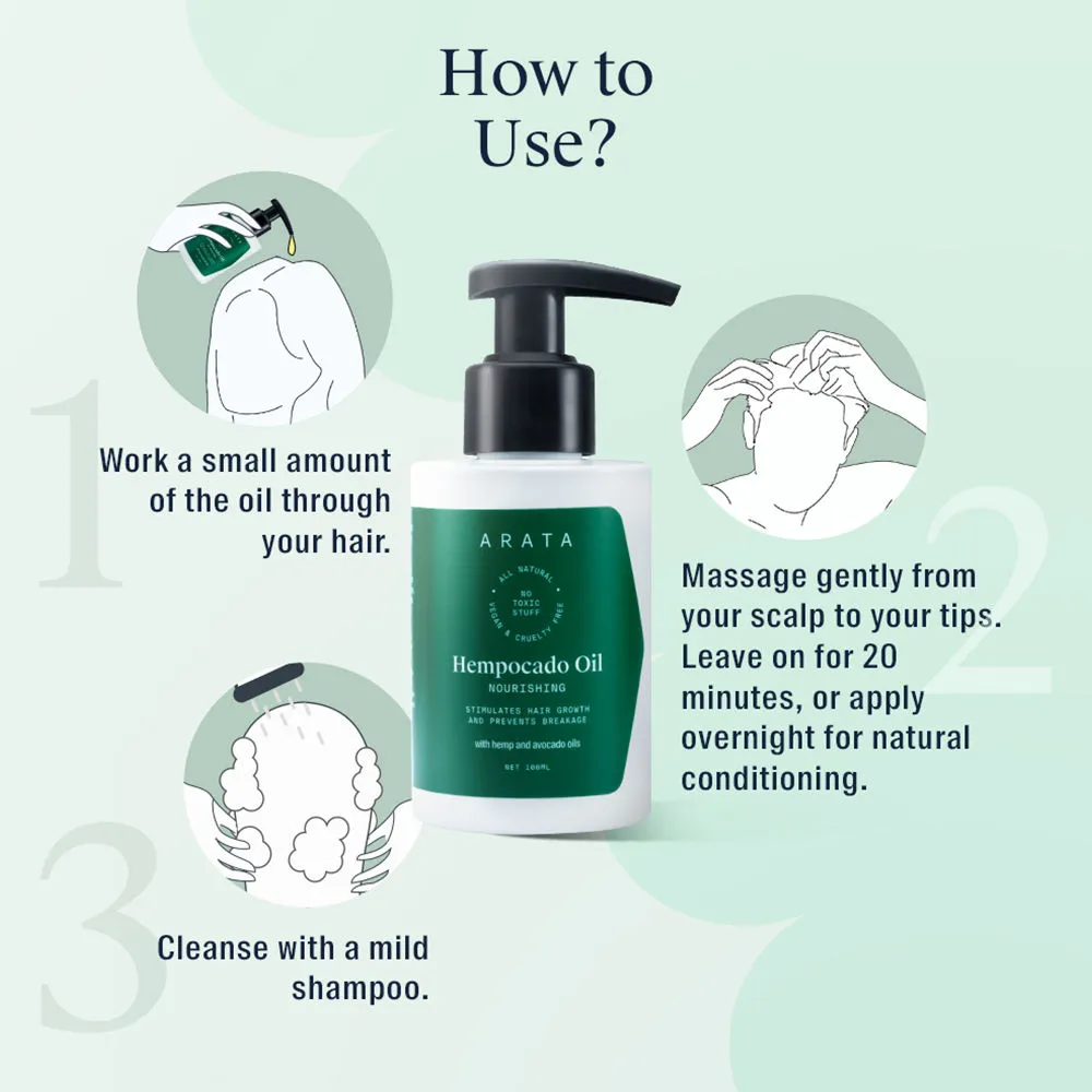 Arata Hempocado Oil – Nourishing Hair Oil with Hemp & Avocado - Image 4