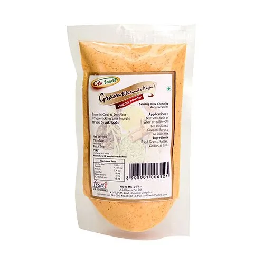 Ask Foods Grams Chutney Powder - Fried Grams, Spices, Chilies Ask Foods Grams Chutney Powder - Fried Grams, Spices, Chilies--100 g