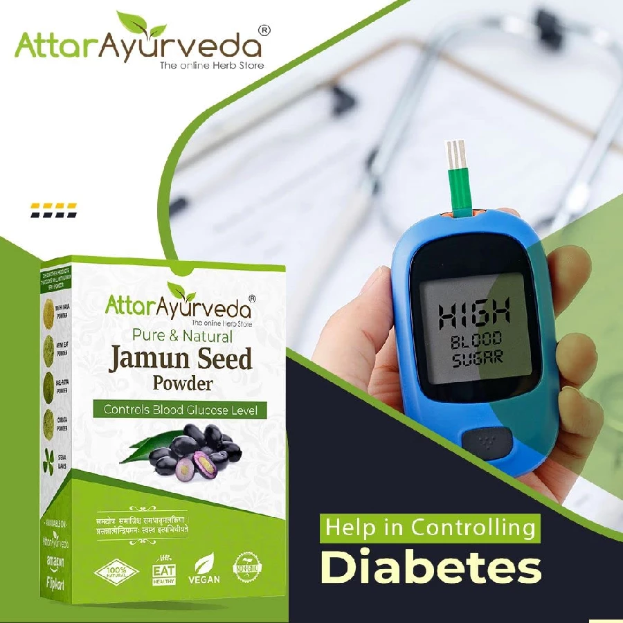 Attar Ayurveda Jamun Seed Powder for Diabetes - Image 3