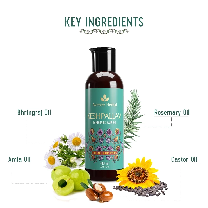 Avimee Herbal Keshpallav Hair Oil For Men & Women (Pack of 2) - Image 2