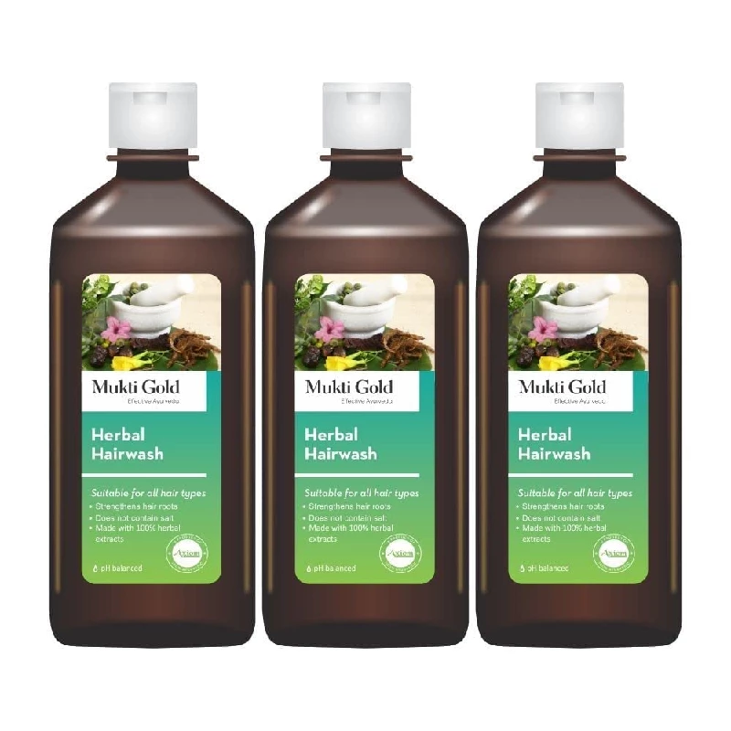Axiom Muktigold Herbal Hairwash (Pack of 3) Axiom Muktigold Herbal Hairwash (Pack of 3)-Pack Size-500 ml