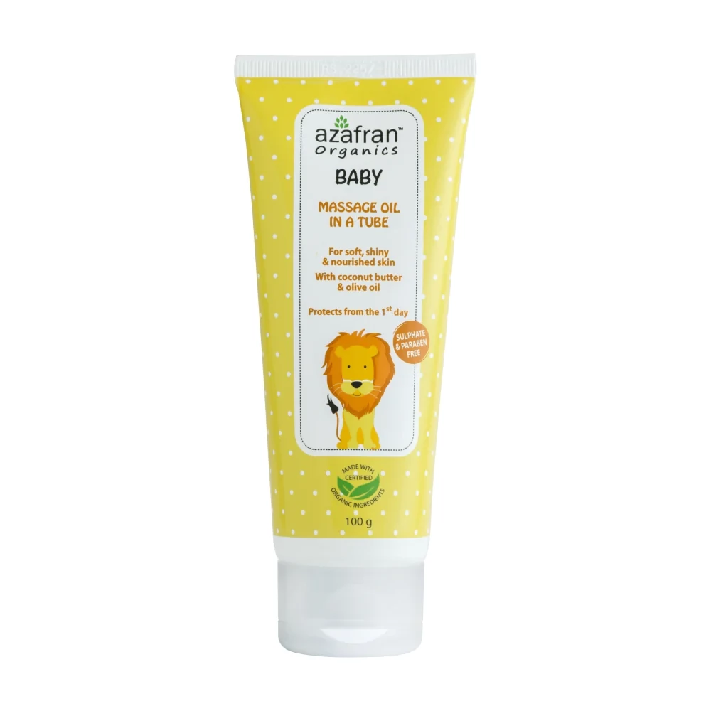 Azafran Organics Baby Massage Oil In A Tube Azafran Organics Baby Massage Oil In A Tube-Pack Size-100 g