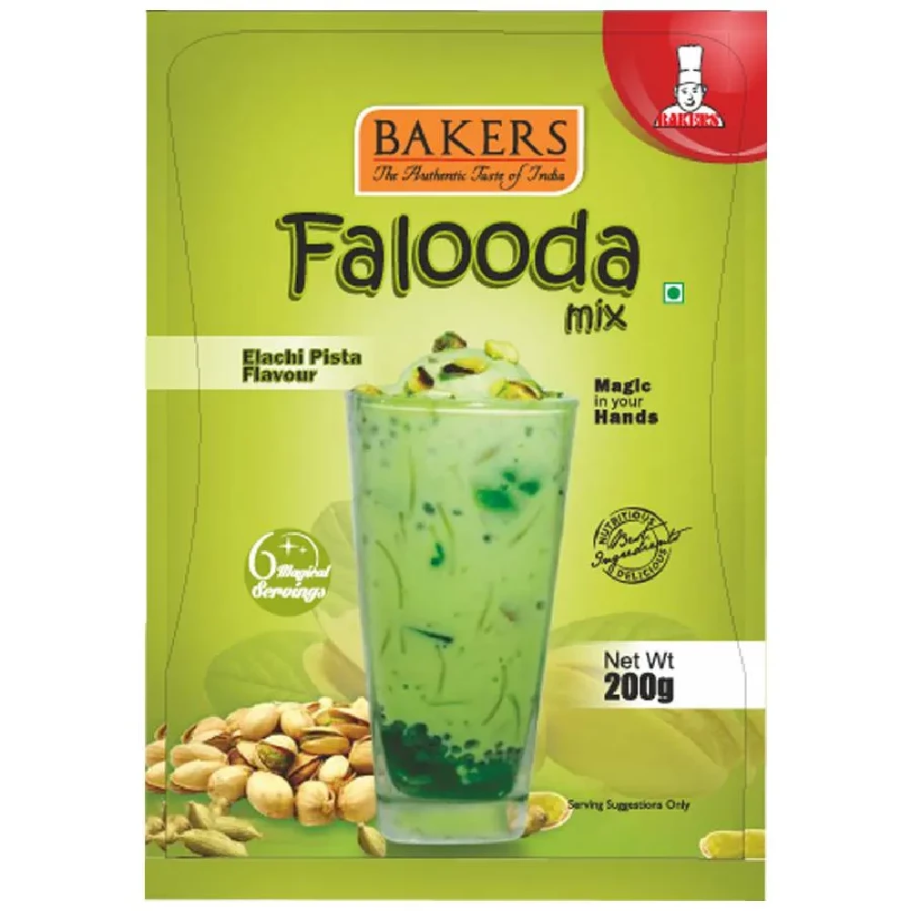 BAKERS Falooda Mix - Elaichi Pista Flavour BAKERS Falooda Mix - Elaichi Pista Flavour--200 g Box