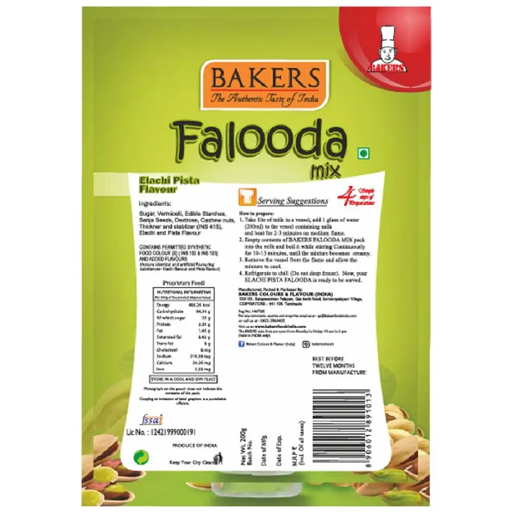 BAKERS Falooda Mix - Elaichi Pista Flavour - Image 2