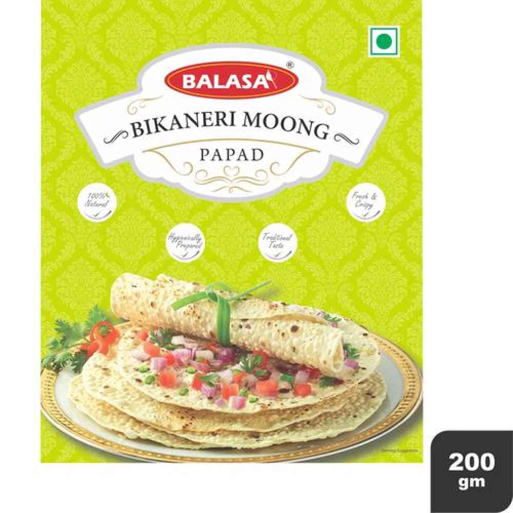 BALASA Bikaneri Moongh Papad - Big BALASA Bikaneri Moongh Papad - Big--200 g