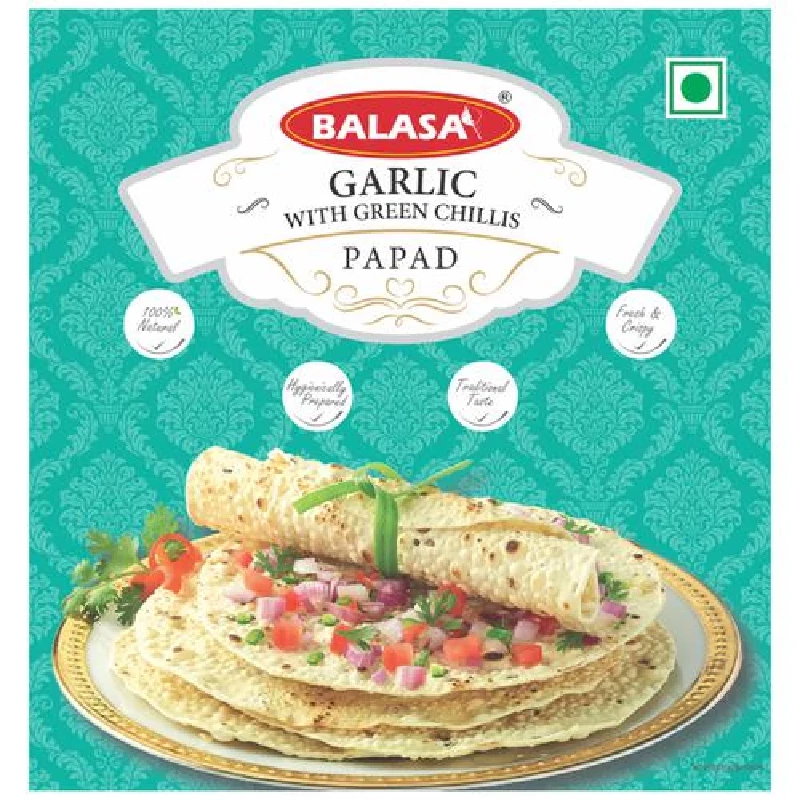 BALASA Papad  - Garlic With Green Chilli BALASA Papad  - Garlic With Green Chilli--200 g