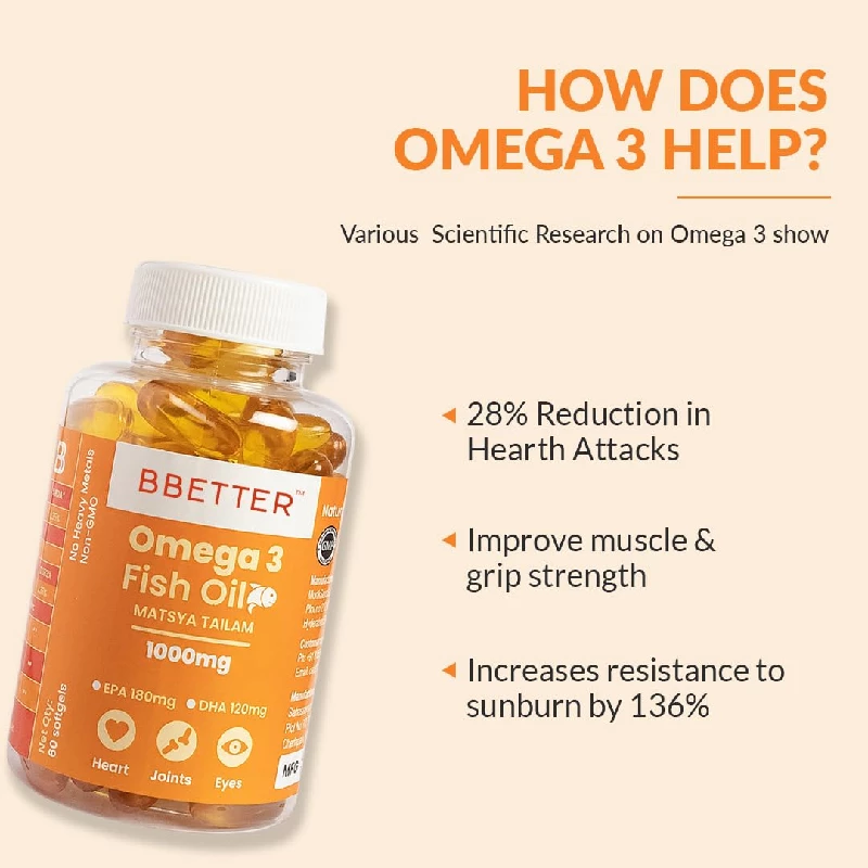 Bbetter Omega 3 Fish Oil Capsules for Women & Men - Image 4