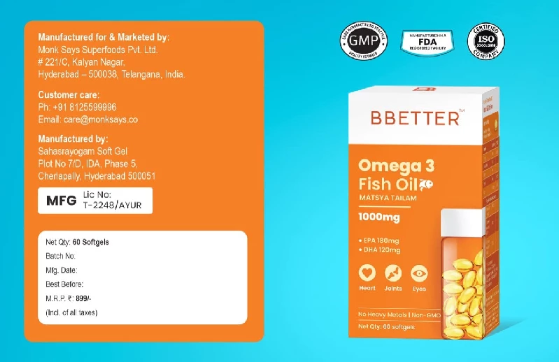 Bbetter Omega 3 Fish Oil Capsules for Women & Men - Image 7