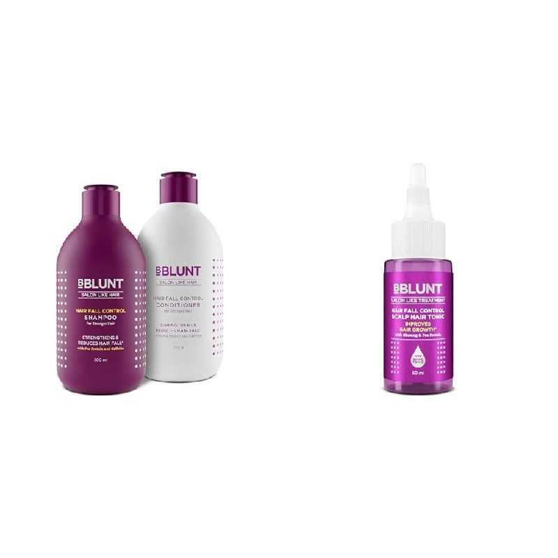 BBLUNT Hair Fall Control Shampoo & Conditioner Combo (300 ml+250 g) and Scalp Hair Tonic (50 ml) BBLUNT Hair Fall Control Shampoo & Conditioner Combo (300 ml+250 g) and Scalp Hair Tonic (50 ml)-Pack Size-Combo of 2