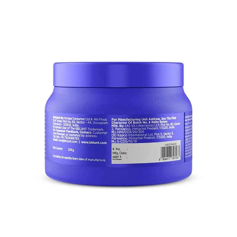 BBLUNT Intense Moisture Hair Mask with Jojoba Oil & Vitamin E - Image 3