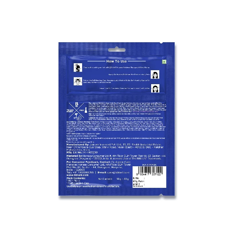 BBLUNT Intense Moisture Heat Hair Spa Mask with Jojoba Oil & Vitamin E - Image 2