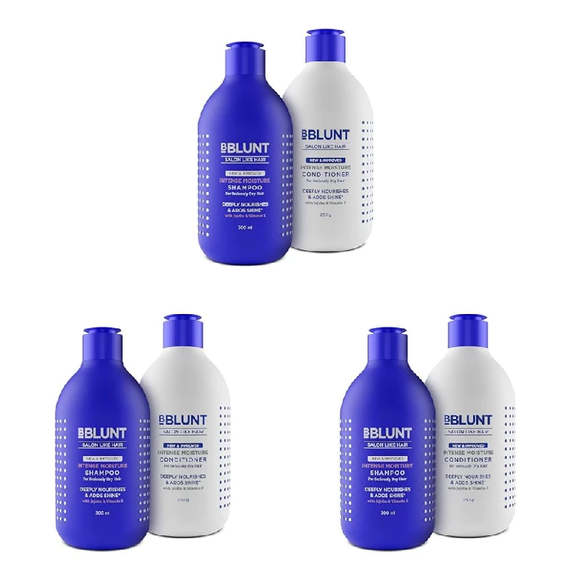 BBLUNT Intense Moisture Natural Hair Shampoo and Conditioner Combo BBLUNT Intense Moisture Natural Hair Shampoo and Conditioner Combo-Pack Size-Pack of 3