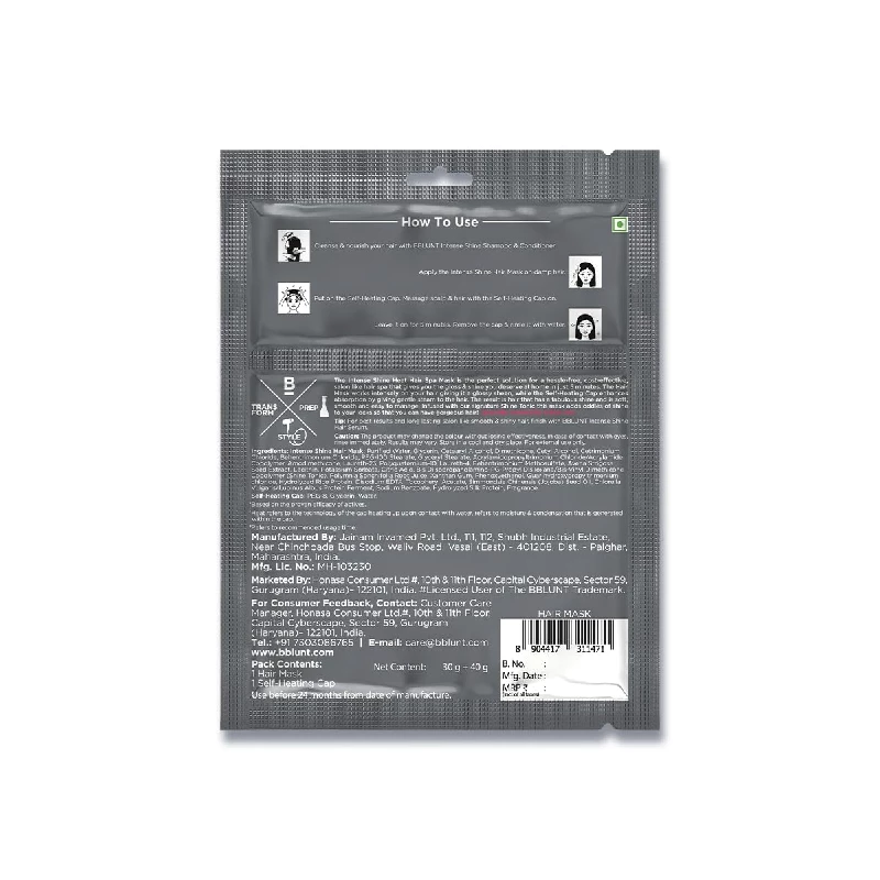 BBLUNT Intense Shine Heat Hair Spa Mask with Rice & Silk Protein - Image 2