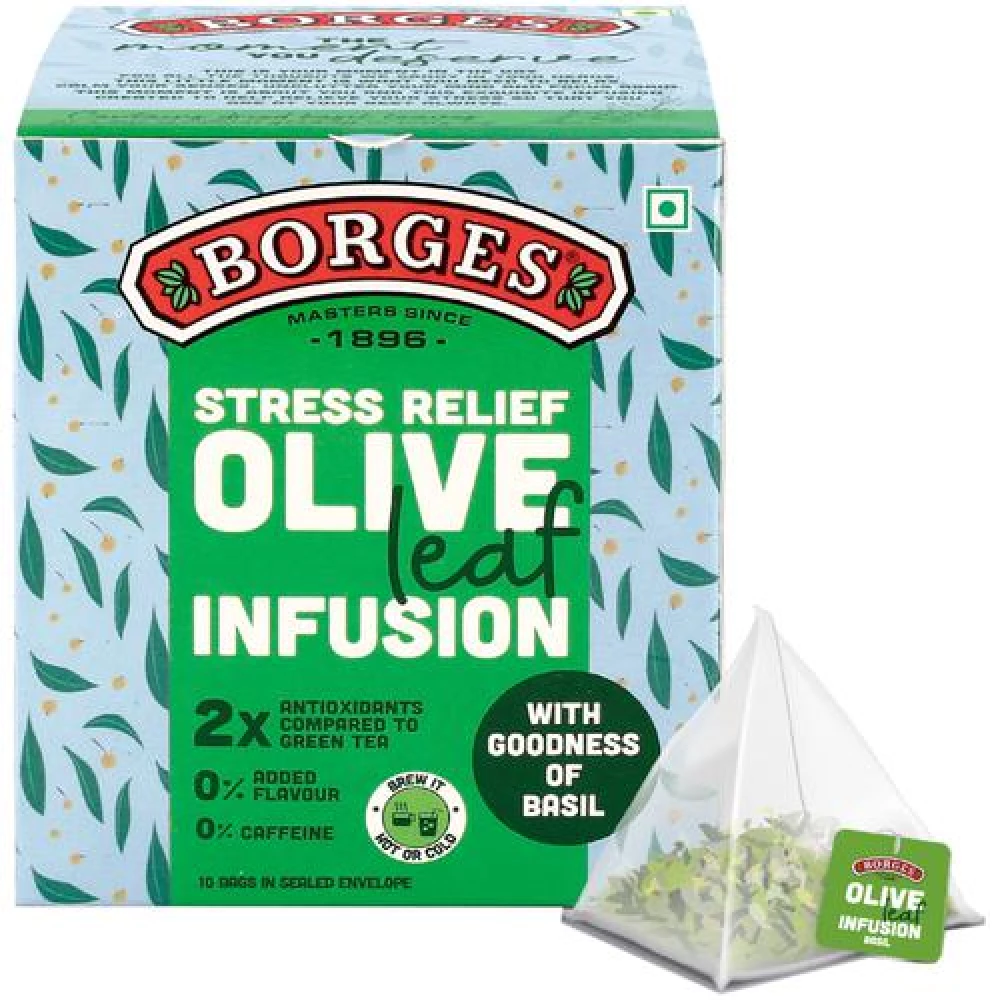 BORGES Olive Leaf Infusion - Olive & Basil Leaves BORGES Olive Leaf Infusion - Olive & Basil Leaves--15 g (1.5 g each x 10 Bags)
