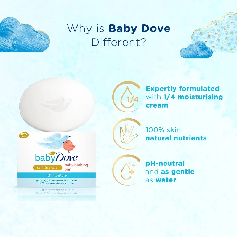 Baby Dove Rich Moisture Bathing Soap (Combo of 3) - Image 3