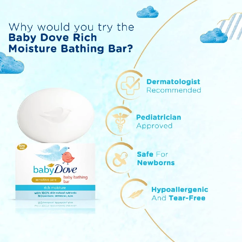 Baby Dove Rich Moisture Bathing Soap (Combo of 3) - Image 4