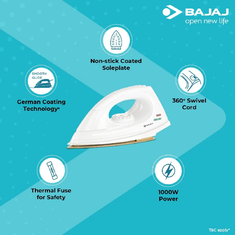 Bajaj 1000 Watts Dry Iron - Image 6