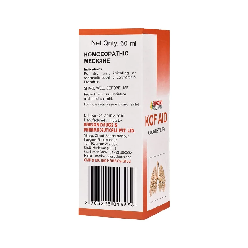 Bakson's Homeopathy Kof Aid Cough Syrup - Image 3