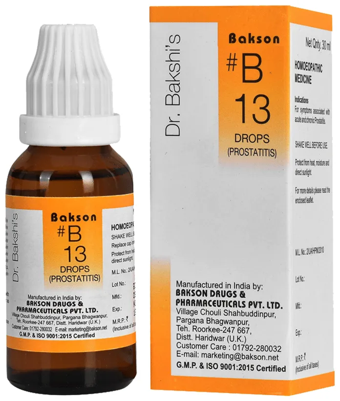 Bakson's Homoeopathy B13 Prostatitis Drop - Image 1