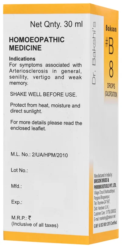 Bakson's Homoeopathy B8 Calcification Drop - Image 2