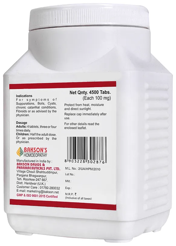 Bakson's Homoeopathy Calcarea Sulphurica Biochemic Tablet - Image 19