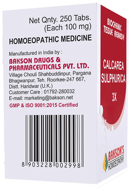 Bakson's Homoeopathy Calcarea Sulphurica Biochemic Tablet - Image 7
