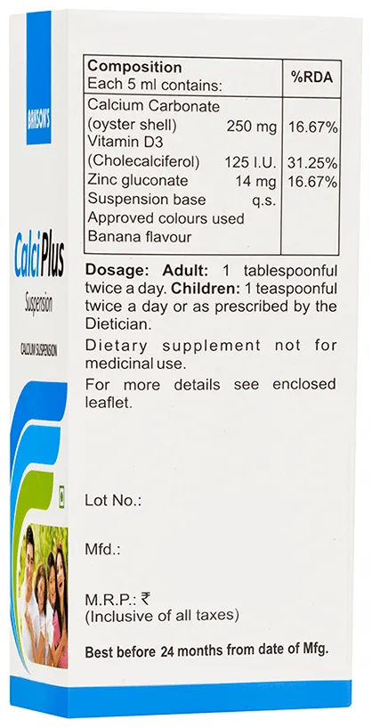 Bakson's Homoeopathy Calci Plus Suspension - Image 2