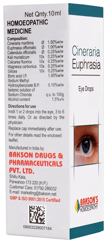 Bakson's Homoeopathy Cineraria Euphrasia Eye Drop - Image 3