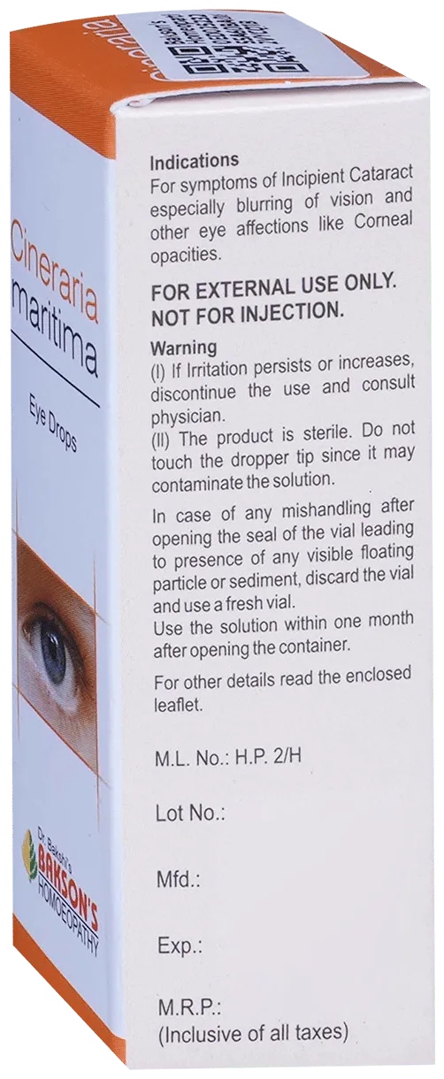 Bakson's Homoeopathy Cineraria Maritima Eye Drop - Image 3