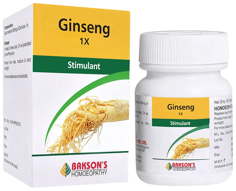 Bakson's Homoeopathy Ginseng 1X - Image 1