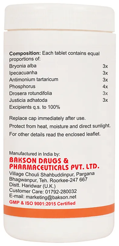 Bakson's Homeopathy Kof Aid Tablets | Homeopathic Cough Relief | Soothes Dry and Spasmodic Cough-6